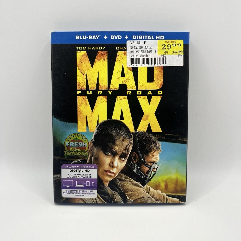 Mad Max Fury Road Blu-ray 2015 Tom Hardy Charlize Theron George Miller Action